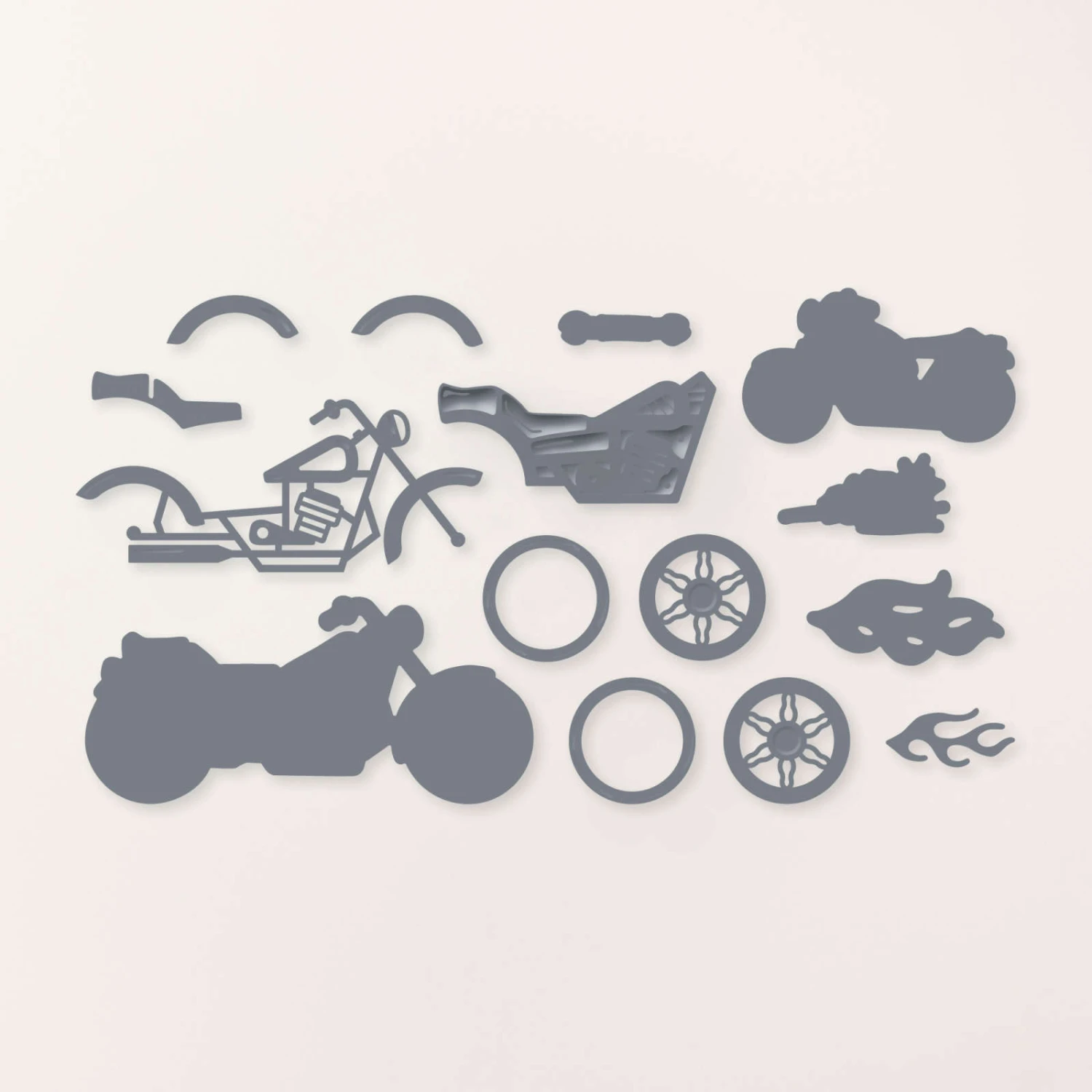 Stanzformen Motorrad-fahrt Von Stampin’ Up! 3 Stanzformen Motorrad-fahrt Von Stampin’ Up!